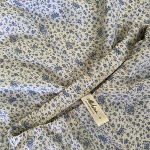 Mahina Blue and White Floral Maxi Skirt